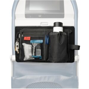 Lusso Gear Premium Black Airplane Tray Table Cover with 5 Compartments - Sanitary, Machine-Washable, Foldable - Black
