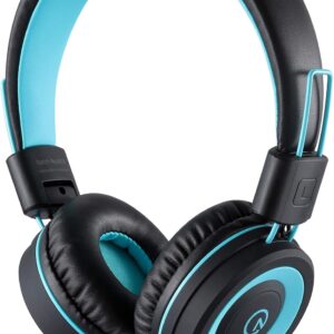 noot products Kids Headphones K11 Foldable Stereo Tangle-Free 5ft Long Cord 3.5mm Jack Plug in Wired On-Ear Headset for iPad/Amazon Kindle,Fire/Boys/Girls/School/Laptop/Travel/Plane/Tablet (Black)