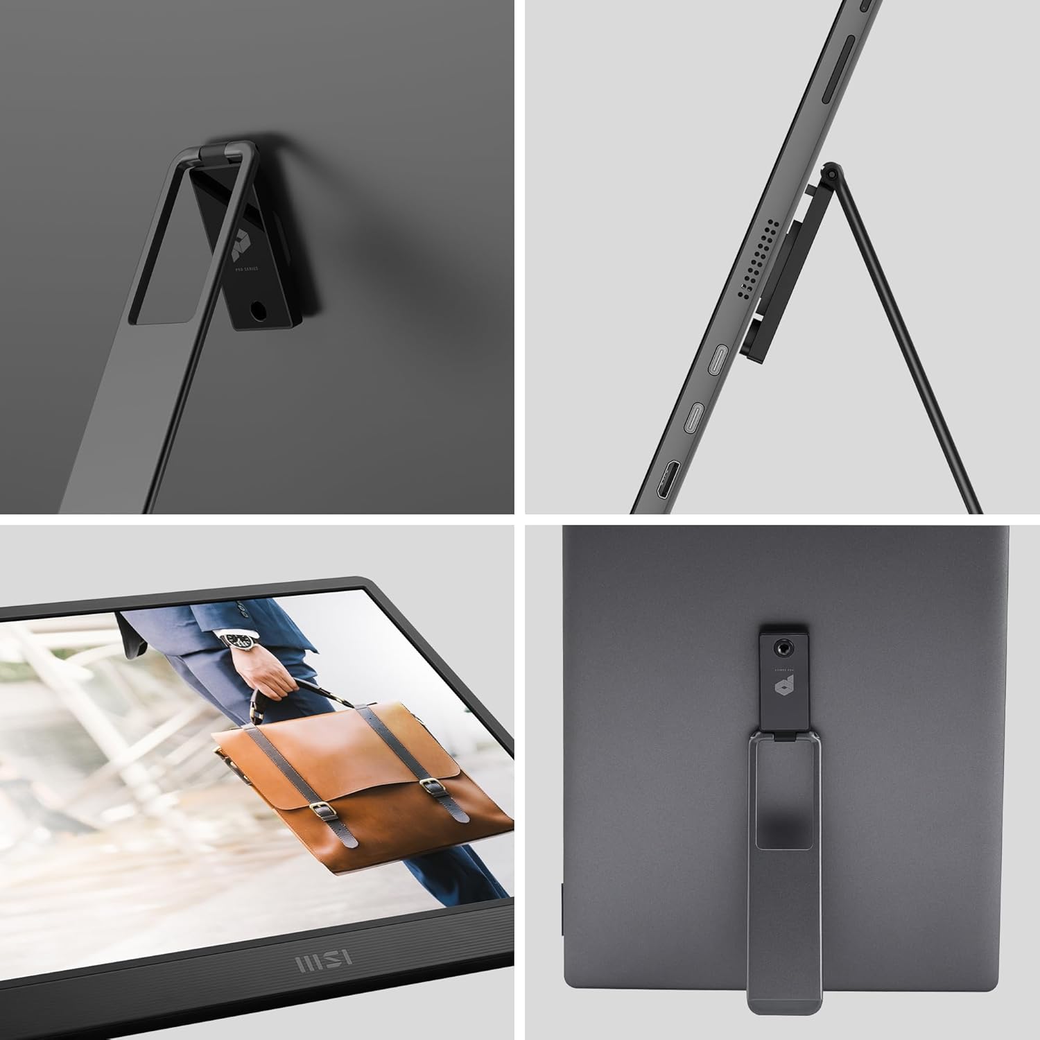 MSI Pro MP161 E2 Portable Monitor, 15.6" FHD IPS 1080p, USB Type-C, Mini-HDMI, Built-in Speakers, Perfect for PC, Mac, PS5, PS4, Xbox, Mobile, Metal Gray - Image 3