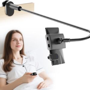 Gooseneck Tablet Holder for Kindle Reading in Bed with Page Turner Remote, Hands Free Desk Bedside Lazy Arm Stand for Kindle Accessories, Gifts for Readers