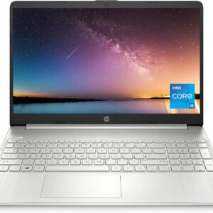 HP 15.6 Inch Laptop, Intel Iris Xe Graphics, 11th Generation Intel Core Processor, 8 GB RAM, 256 GB SSD, Windows 11 Home (15-dy2024nr, Natural silver)