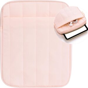 Puffy Sleeve Pouch for 6.8-7 Inch Kindle/eReader/eBook/mini iPad Travel Case with Exterior Pocket Bag (Puffy Pink)