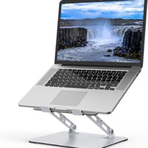 Laptop Stand for Desk, Adjustable Laptop Riser, Metal Foldable Computer Stand Holder Portable Notebook Mount, Ventilated Cooling Printer Stand Compatible with 10-15.6” Laptops