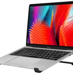 Thibault Aluminum Laptop Stand for Desk - Cooling Ergonomic Design - Fits MacBook Air Pro/DELL/HP/Lenovo/ThinkPad/Alienware - 13/14/15.6/16 -Easy Assembly- Ventilated Laptop Stand for Optimal Airflow