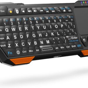 Fosmon Mini Bluetooth Keyboard (QWERTY Keypad), Wireless Portable with Touchpad, Compatible with Apple TV, Amazon Fire Stick, PS4, PS4 Pro, PS5, HTPC/IPTV, VR Glasses, Smartphones