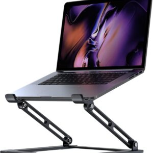 Laptop Stand for Desk, Adjustable Laptop Stand Holder Portable Laptop Riser with Multi-Angle Height Adjustable Computer Stand for MacBook Air/Pro and More Notebooks 10-17.3"-Black