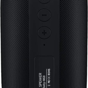 MusiBaby M68 Portable Bluetooth Speakers – Wireless, Waterproof, Dual Pairing, Deep Bass, Small & Loud with 24H+ Playtime – Outdoor Travel, Beach, Camping, Party, Gifts for Men Women (Black)