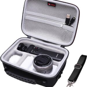 XANAD Hard Case for Sony Alpha ZV-E10 / ZV-1 / ZV-1F / ZV-1 II Vlogging Camera with Vlogger Accessory Kit Tripod (GP-VPT2 BT) and Microphone - Carrying Storage Bag(Black+Gray)