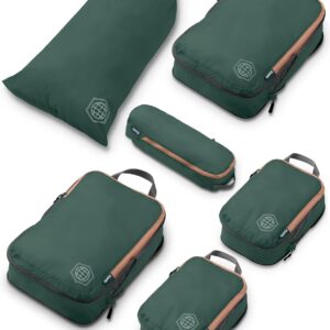 Compression Packing Cubes Set for Travel - Lightweight, Durable Clothes Organizer for Carry-On Luggage and Suitcases by TRIPPED Travel Gear