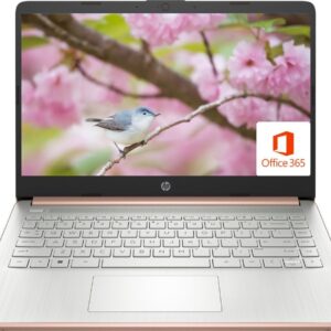 HP 14 Premium HD Portable Laptop Computer Students Business, Quad-Core Intel Celeron Processor, 8GB RAM, 256GB Storage(128GB eMMC+128GB Ghost Manta SD Card), 1 Year Office 365, HDMI, Win 11