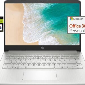HP Laptop Computer 14" Ultral Light for Students and Business, 4 Cores Intel Celeron, 16GB RAM, 256GB Storage(128GB eMMC+128GB Ghost Manta SD), 1 Year Office 365, Webcam, HDMI, WiFi, USB-C, Win 11 S