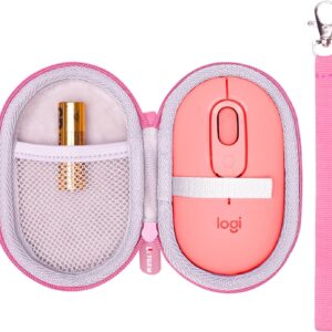 LTGEM Case Compatible with Logitech POP & Pebble Mouse 2 M350s/M350/M355/M340/i345 Mouse, Rose+Gray(Case Only)