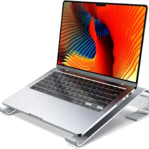 Laptop Stand for Desk, Aluminum Laptop Riser, Ergonomic Computer Stand Compatible with for MacBook Pro/Air, Dell, HP, Lenovo, 10-17.3'' (Silver)