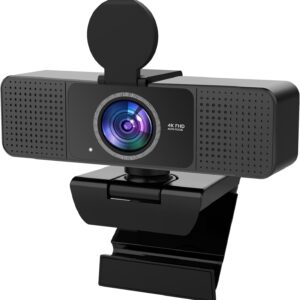 PEATOP Webcam 4K for PC Autofocus, Noise-Canceling Mic USB Plug & Play Webcam with Privacy Cover Camera 4K for Zoom/Teams/Skype/Google Meet