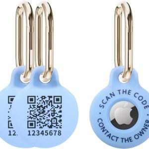PIKEEPER Smart Travel Tags - 2-Pack Silicone Keychains Compatible with AirTag, with QR Code for Personal Items, Pets, Dogs, Cats, and Bags