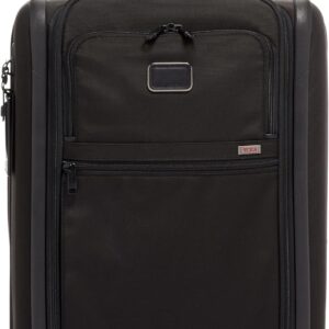 TUMI - Alpha Continental Expandable 4-Wheeled Carry-On Luggage - Compact Travel Suitcase - TSA Lock Tracer - Black