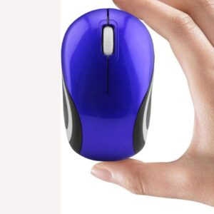 Wireless Mouse Mini Small Silent Cute Pocket Portable Compact Travel USB Tiny Optical Mice 3 Buttons 1000 DPI Cordless Mouse for PC Laptop Computer MacBook Kids Girl Boy Women Small Hands Gift(Blue)
