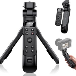 for Sony Tripod Wireless Shooting Grip with Shutter Release - Mini-Tripod with Rechargeable Remote Control for ZV-E10/ZV-E1/ZV-1/ZV-1F/RX100 VII/RX0 II/A6700/A6400/A6600/A7 III/FX3/FX30 - for Vlogging