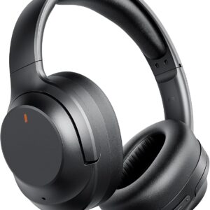 Active Noise Cancelling Headphones, Upgraded Wireless Bluetooth Headphones Over Ear with ENC Mic, HiFi Stereo Deep Bass, Noise Canceling Headphones Lightweight, BT 5.4, for Travel/Office/Home, Black