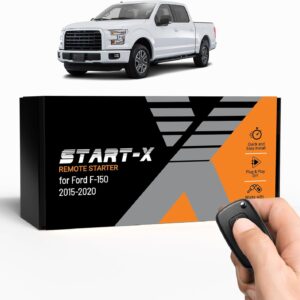 Start-X Remote Starter Kit for Ford F-150 (2015, 2016, 2017, 2018, 2019, 2020) Trucks with Push-to-Start or Key Ignition and Hood Pin | Settings Enabled in Dash | Plug & Play | Use Your OEM Key Fob