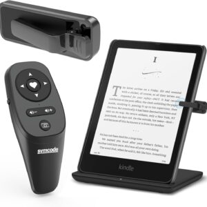 Symcode RF Remote Control Page Turner for Kindle Paperwhite Scribe Accessories, Page Turner Clicker for iPad Tablets Reading Novels Taking, Phone Camera Video Record Triggers Remote Black