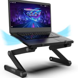 WorkEZ Adjustable Laptop Stand for Desk, Adjustable Height Laptop Stand, Ergonomic Foldable Portable PC Holder, Computer Riser, Home Office Supplies