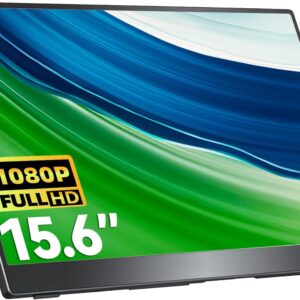 cocopar Portable Monitor IPS Travel Monitor with USB-C HDMI Portable Screen for Laptop MacBook Surface PC PS4/5 External Display with Kickstand, VESA Mountable, 15.6 Inch, 1080P 85% sRGB