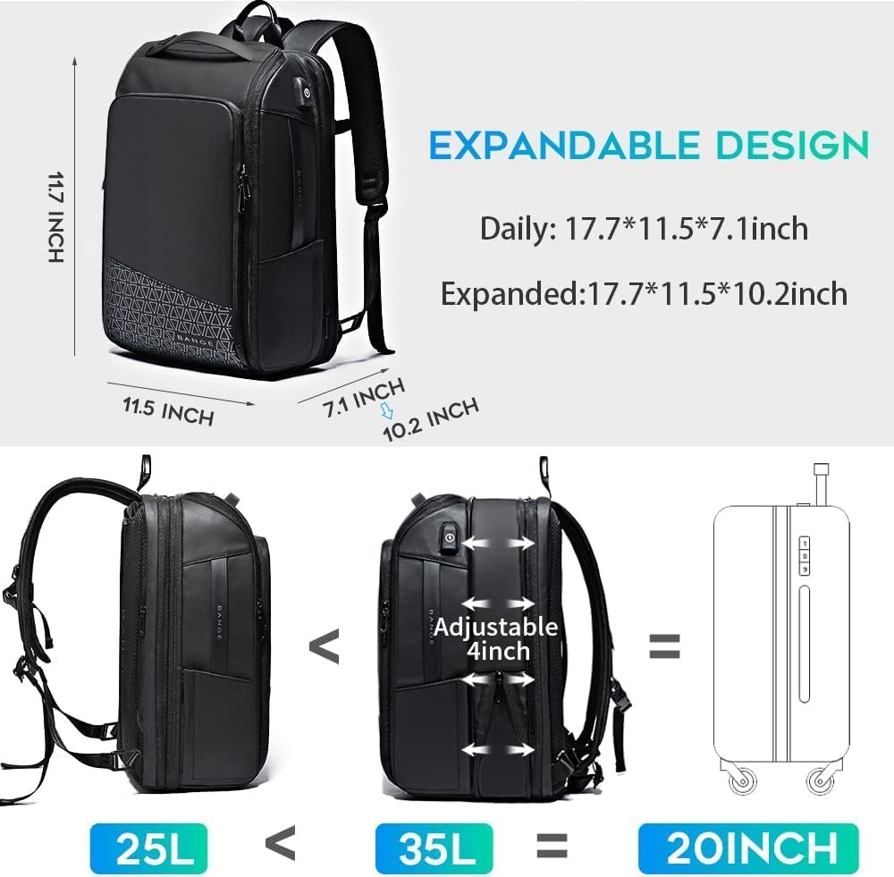 BANGE Travel Backpacks,Weekender Carry On Backpack, Waterproof Men's Business Laptop Backpack for 15.6inch - Image 3