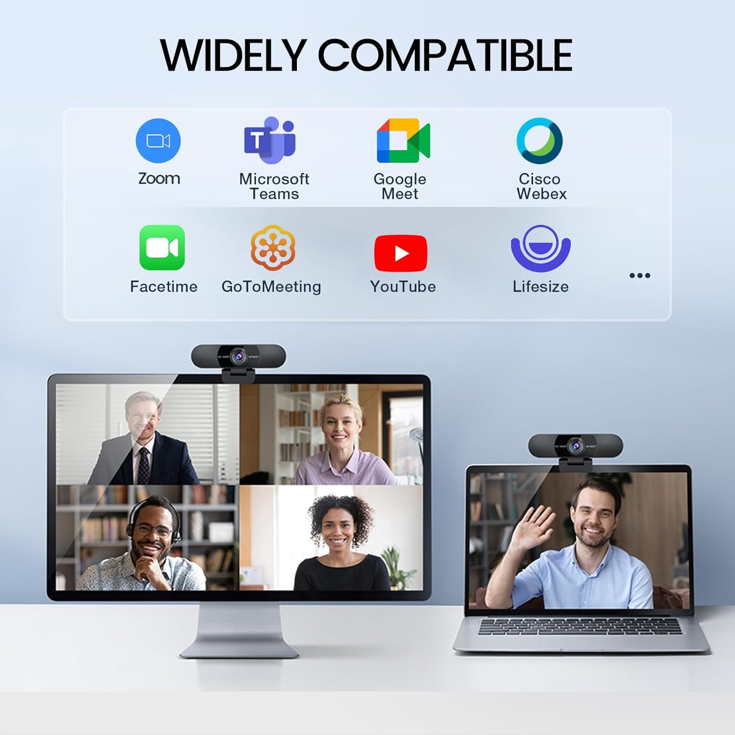 EMEET C960 1080P Webcam with Microphone, 2 Mics, 90° FOV, USB Type-A & A-to-C Adapter, Fixed Focus, Plug&Play Computer Camera for Zoom/Teams/Facetime/YouTube/Google Meet/Switch 2 Camera, 2025 Version - Image 8