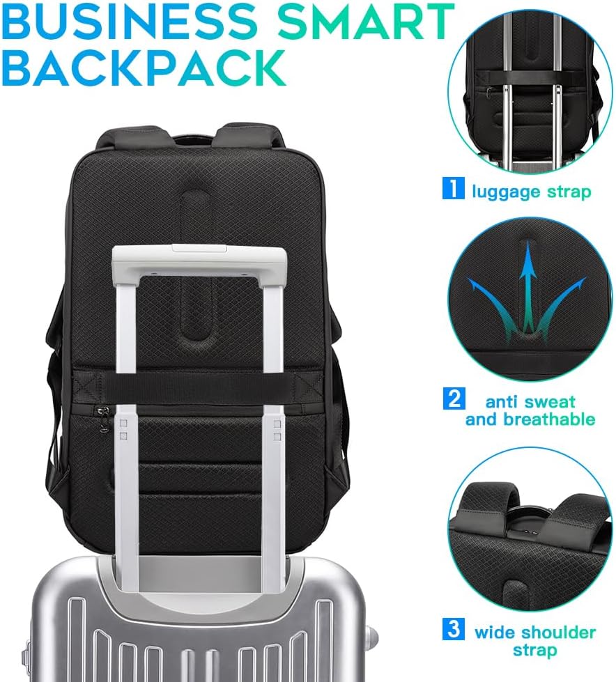 BANGE Smart Business Laptop Backpack Waterproof can fit 15.6-17.3 Inch Laptop with 3.0 USB charging port for men and women - Image 6