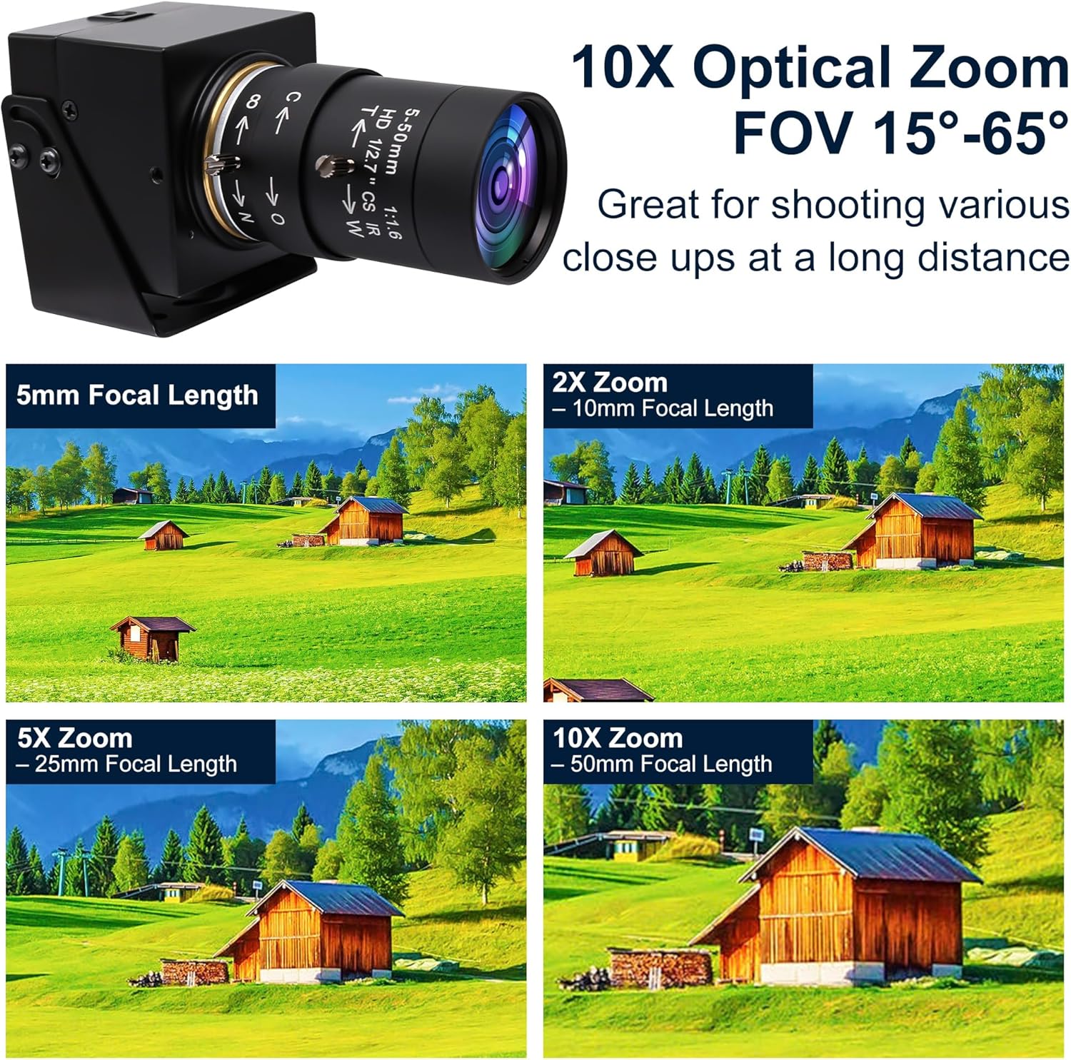 SVPRO 1080P USB Webcam with Telephoto 5-50mm Lens, Full HD Computer Camera 100fps/60fps/30fps for Windows/Mac/Linux/Android - Image 3