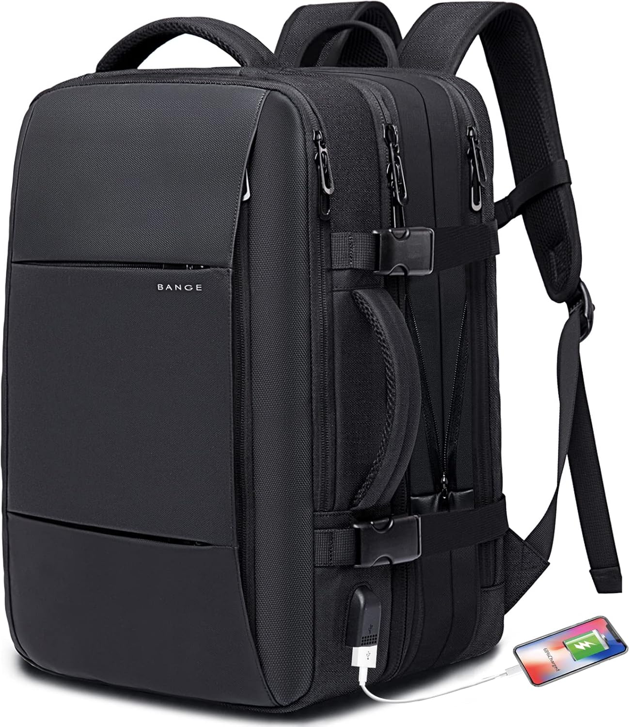 BANGE 45L Carry On Backpack, Weekender Travel Backpacks, 17.3 inch Laptop Back Pack Business Expandable Bag for Men and Women - Image 5