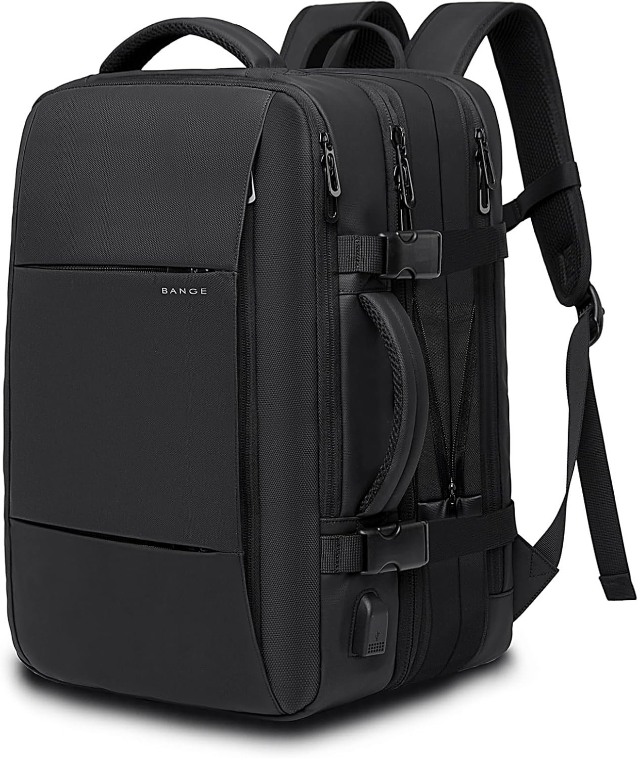 BANGE 45L Carry On Backpack, Weekender Travel Backpacks, 17.3 inch Laptop Back Pack Business Expandable Bag for Men and Women