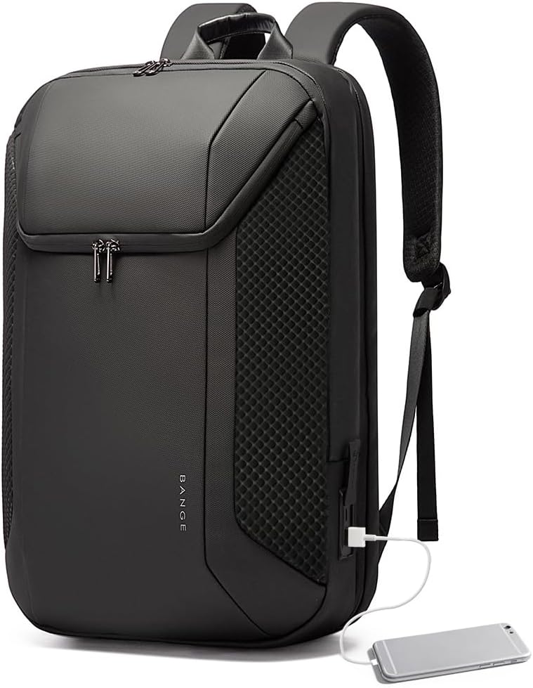 BANGE Smart Business Laptop Backpack Waterproof can fit 15.6-17.3 Inch Laptop with 3.0 USB charging port for men and women