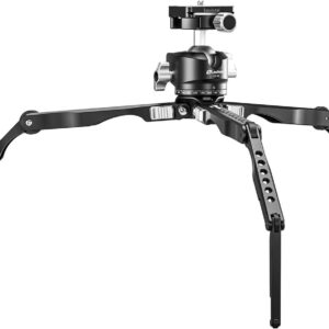 Leofoto MT-04 Tabletop Tripod, Aluminum Mini Tripod, 3 Leg Sections, Foldable Leg, Portable and Compact, 1/4" Accessories Thread, 3/8" Mounting Stud (MT-04+LH-30)