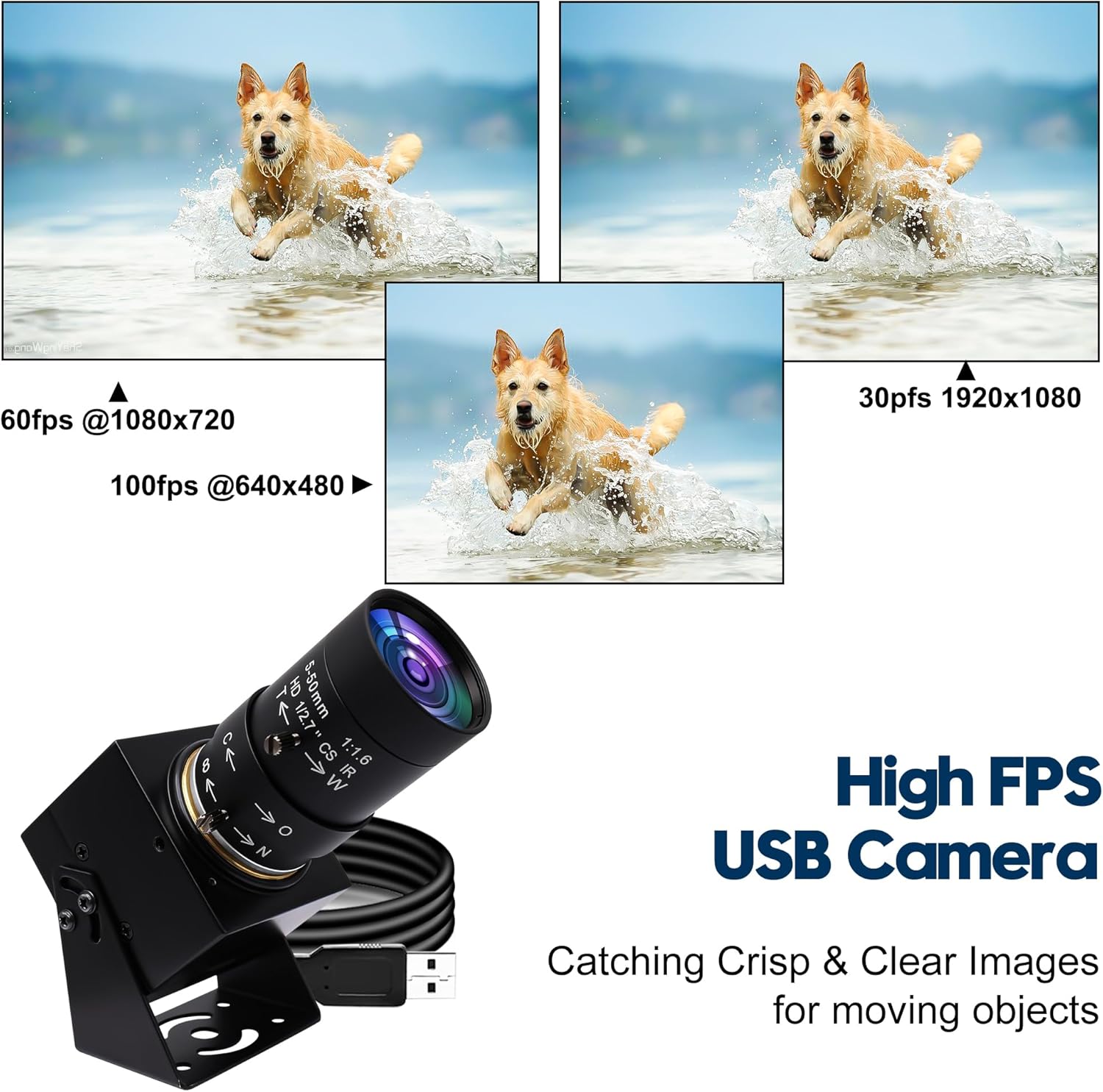 SVPRO 1080P USB Webcam with Telephoto 5-50mm Lens, Full HD Computer Camera 100fps/60fps/30fps for Windows/Mac/Linux/Android - Image 2