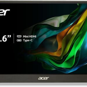 acer PM161Q Bbmiuux 15.6" Full HD 1920 x 1080 IPS Business Slim Portable Monitor | AMD FreeSync | External Monitor for Laptop PC Mac I Two 1W Speakers | 2 - USB 3.1 Type-C Ports & 1 - Mini HDMI
