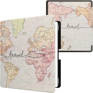 kwmobile Case Compatible with Amazon Kindle Scribe (2024) Case - eReader Cover - Travel Black/Multicolor