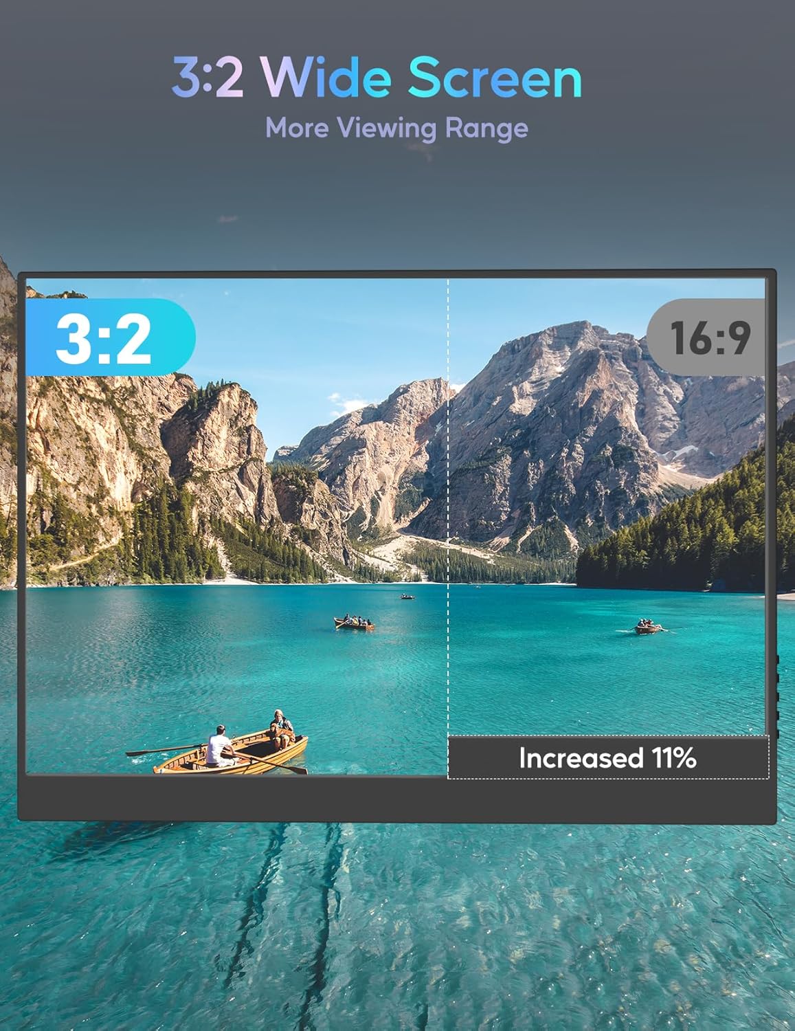 Portable Monitor 14inch 2K Laptop Monitor USB C HDMI Gaming Ultra-Slim IPS Display Smart Cover & Speakers, 2160 * 1440P Screen for Laptop, HDR External Monitor for Laptop PC Phone Mac Xbox - Image 3