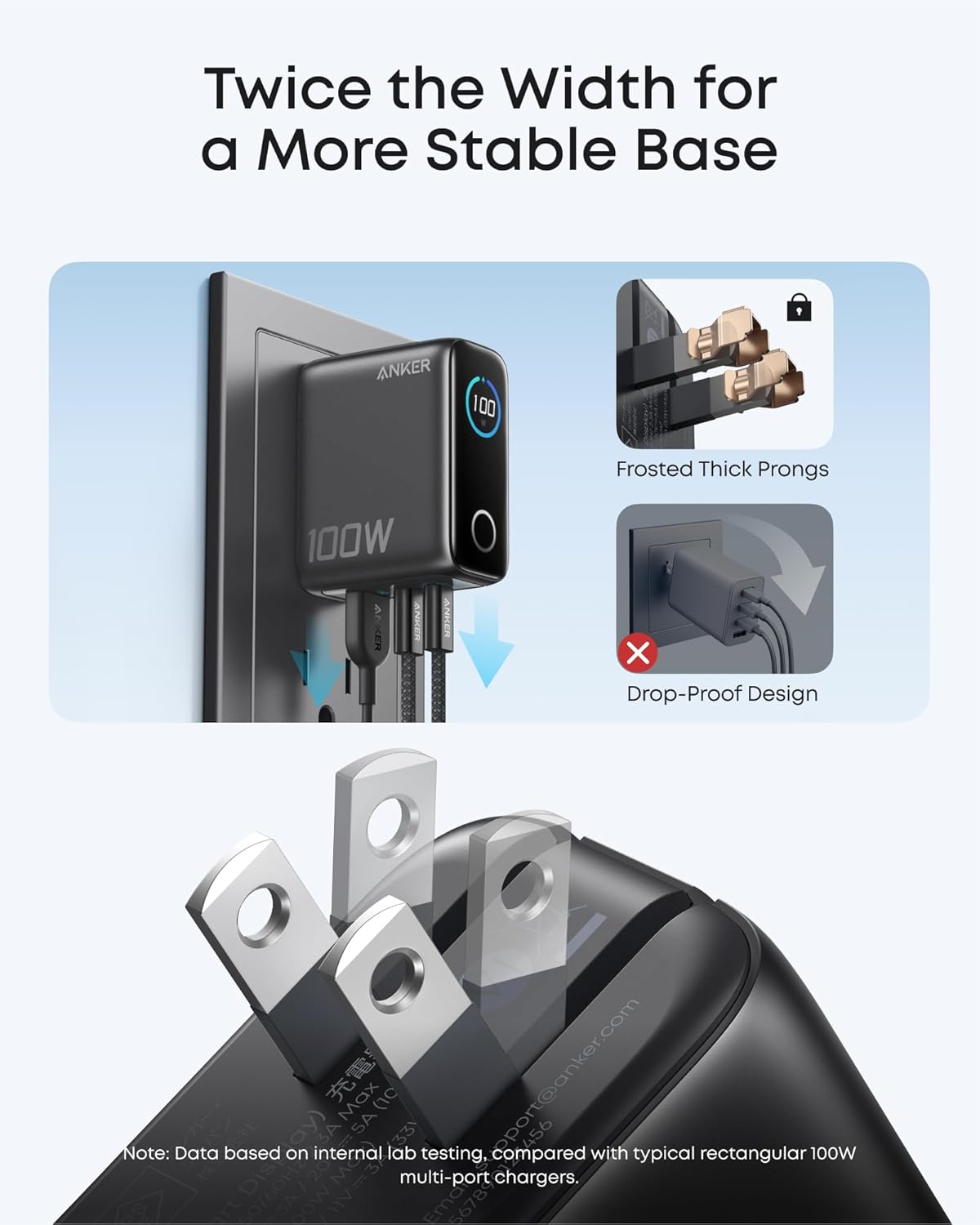 Anker Charger, 100W Max Ultra-Compact 3-Port GaN USB C Charger Block with Smart Display and Touch Control, Fast Wall Adapter for iPhone 17/16 Series, iPad, MacBook (Include Charge Cable, Non-Battery) - Image 3