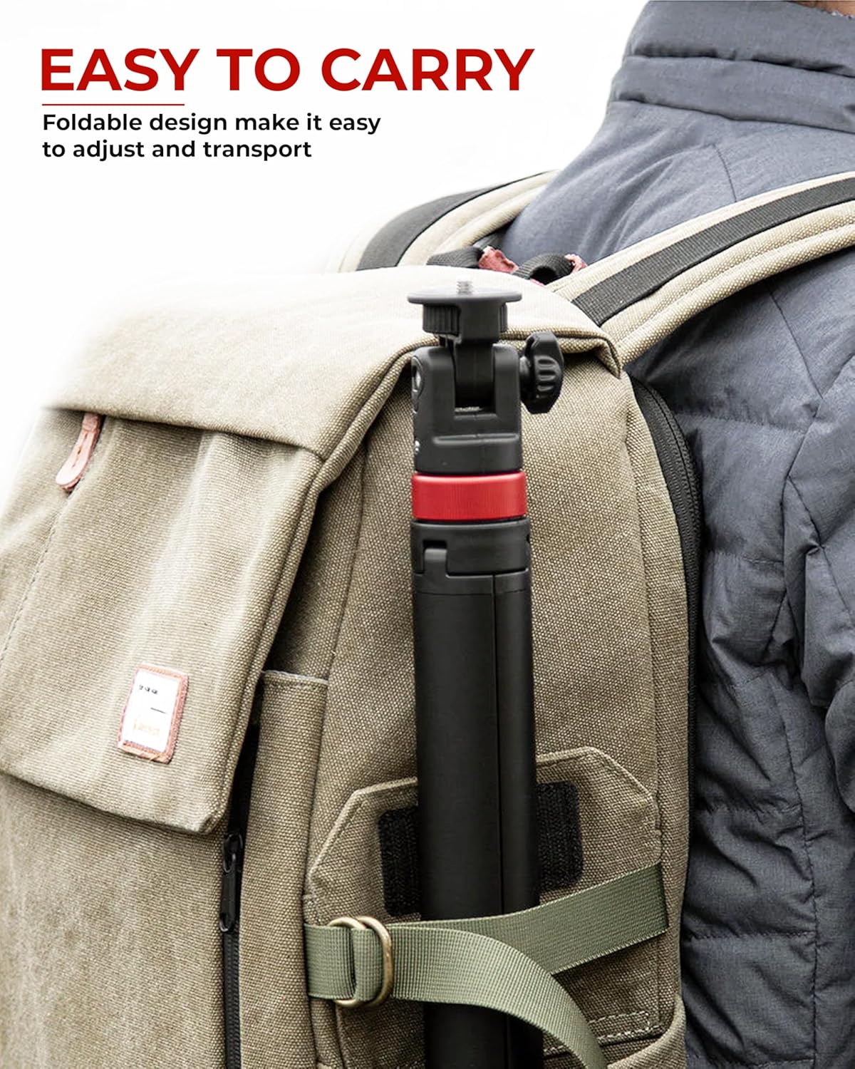 REFLEX CAMERA Lightweight Tripod Stand 76" Extendable Aluminum up to 190cm in Height, Lightweight & Portable with 1/4" Screw Thread 180° Rotation, Compatible with DSLR Camera, Lights & Smartphones - Image 7