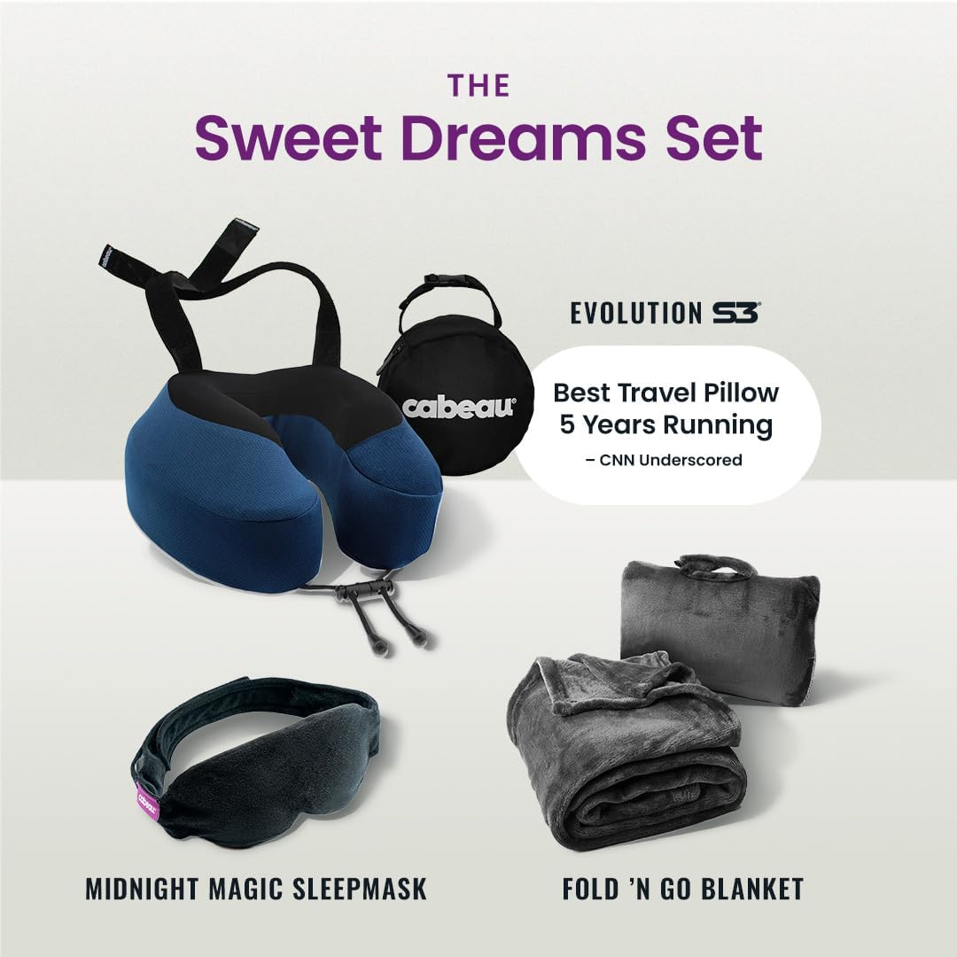 Cabeau Evolution S3 Travel Pillow – Straps to Airplane Seat – Ensures Your Head Won’t Fall Forward – Relax with Plush Memory Foam – Quick-Dry Fabric Keeps You Cool and Dry (Indigo)… - Image 7