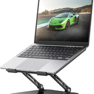 Adjustable Laptop Stand for Desk, Aluminum Portable Laptop Stand, Lightweight 500g, Foldable Ergonomic Computer Notebook stand Holder for 11-16" MacBook Air Pro, Dell XPS,HP Computer Notebook, Black