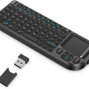 Mini Keyboard with Touchpad, Mini Bluetooth Keyboard, 2.4G Ultra-Thin Handheld Wireless Portable, Suitable for PC/Tablet/TV/Smartphone, Suitable for Travel, Office and Home Use，Rechargeable