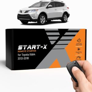 Start-X Remote Starter Kit for Toyota RAV4 (2013, 2014, 2015, 2016, 2017, 2018) Vehicles | Key Ignition | Plug & Play Install | Lock 3X to Remote Start | Zero Wire Splicing