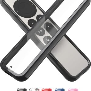 TotalMount Air Rim Case for Apple TV Remotes – Slim, Hybrid Black Perimeter Cover & Clear Back Remote Case with Ultimate Drop Protection