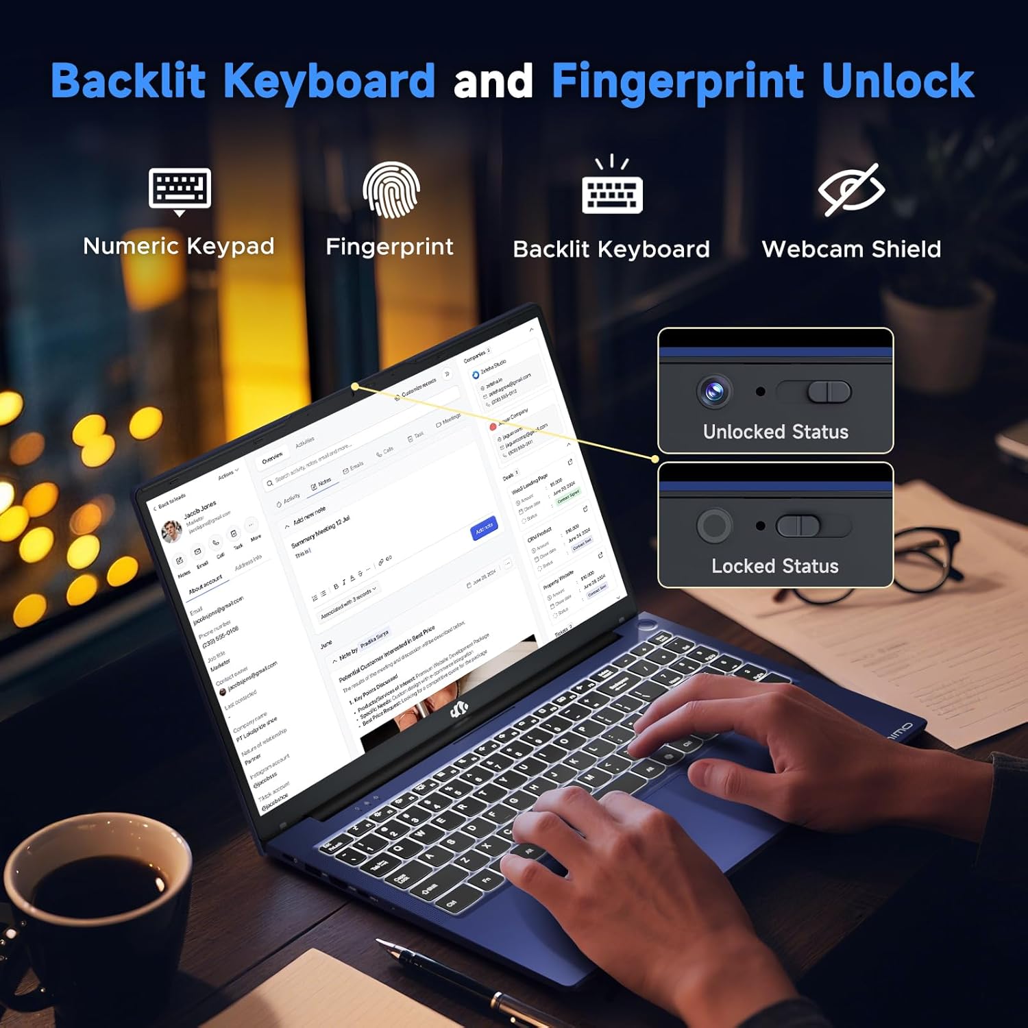 NIMO Gaming Laptop, 15.6" FHD Laptop with AMD R7 7735HS (8 Cores, Up to 4.75GHz), 16GB DDR5 256GB SSD Laptop for Business & Student, Radeon 680M, 100W Type-C, 180° Viewing, Backlit KB, Dual Fans - Image 4