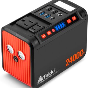 Takki 88.8Wh Portable Power Station Lithium Battery Small Generator Power Bank with 110V AC Outlet Battery Backup for Camping Home Use Emergency(Solar Panel Optional)